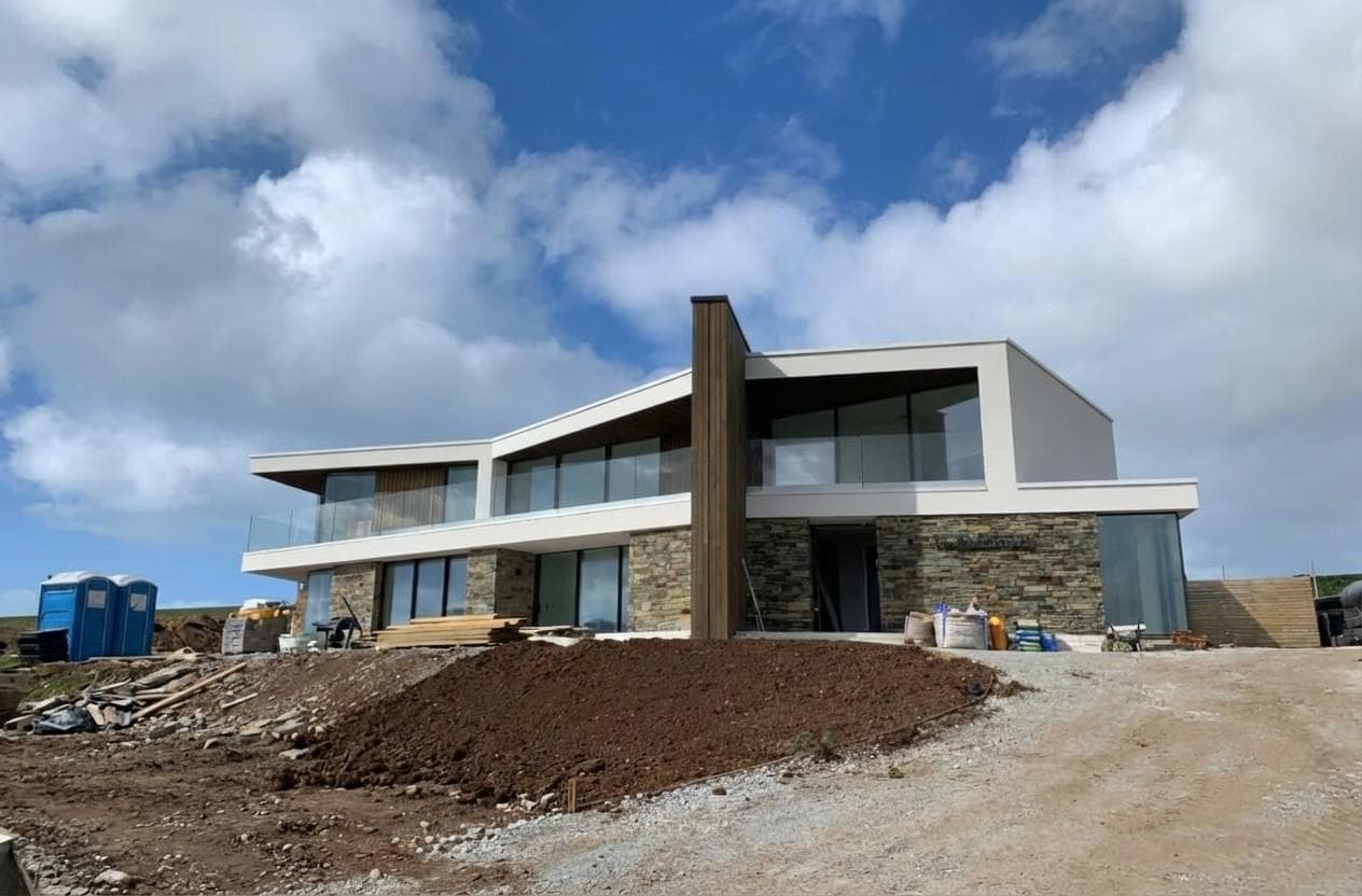 Modern heat pump system installation